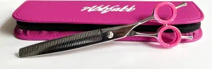 Abbfabb Grooming Scissors Ltd 7.5" 48 Piano Teeth Curved Flip Fluffer