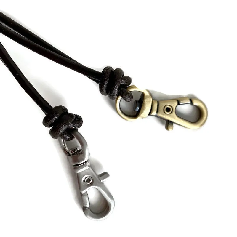 Adjustable Leather Cord Lanyard & Clip
