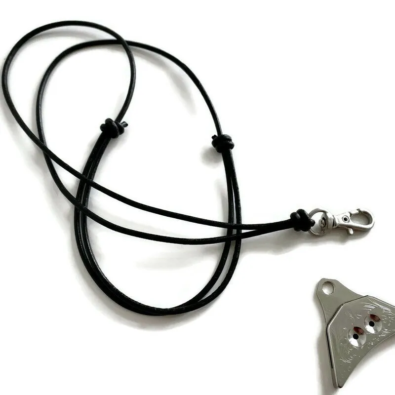 Adjustable Leather Cord Lanyard & Clip