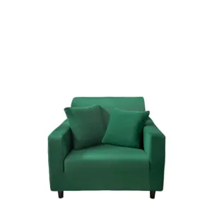 Anyhouz 1 Seater Sofa Cover Plain Green Style and Protection For Living Room Sofa Chair Elastic Stretchable Slipcover