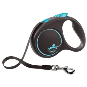 Flexi 5m Small Blue Black Design Tape Retractable Dog Lead