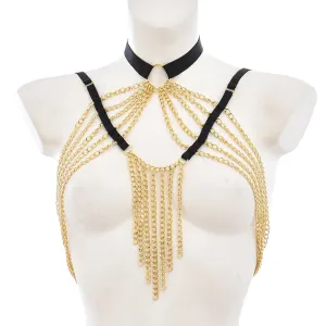 Halter metal chain adjustable choker harness