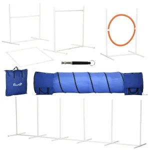 PawHut Six-Piece Dog Agility Equpiment Set w/ Carry Bag