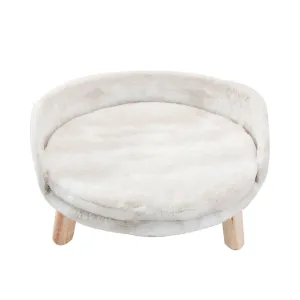 PAWS ASIA Manufacturers White Pet Cat Sofa Washable Elevated Dog Bed With Wood Legs