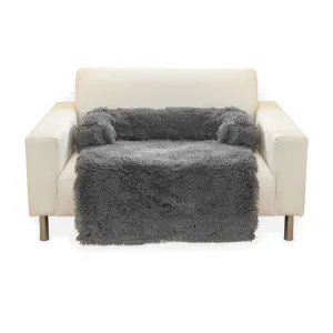 Pet Sofa Cover Soft with Bolster L Size (Grey)