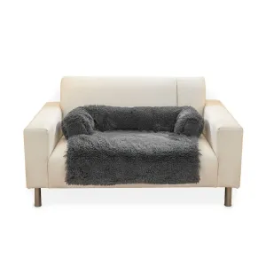 Pet Sofa Cover Soft with Bolster S Size (Grey)