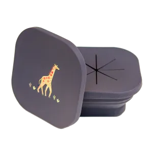 Silicone Collapsible Snack Bowl Safari Faded Black