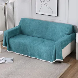 Teal Soft and Pet Friendly Chenille Sofa Throw